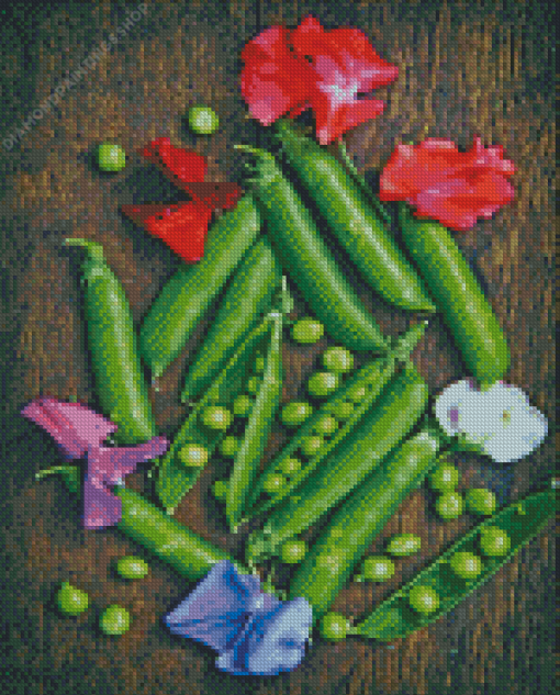 Peas In A Pod And Flowers diamond painting
