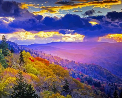 Smokey Mountains In United States diamond painting