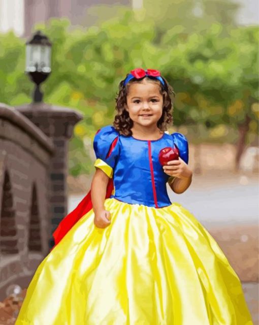 Toddler Wearing Snow White Costume diamond painting