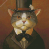 Vintage Cat With Hat diamond painting