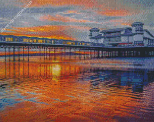 Weston Super Mare Pier At Sunset diamond painting