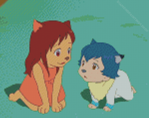 Wolf Children Anime diamond painting