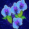 Blue Purple Orchids Art diamond painting