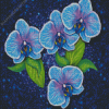 Blue Purple Orchids Art diamond painting