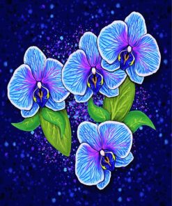 Blue Purple Orchids Art diamond painting