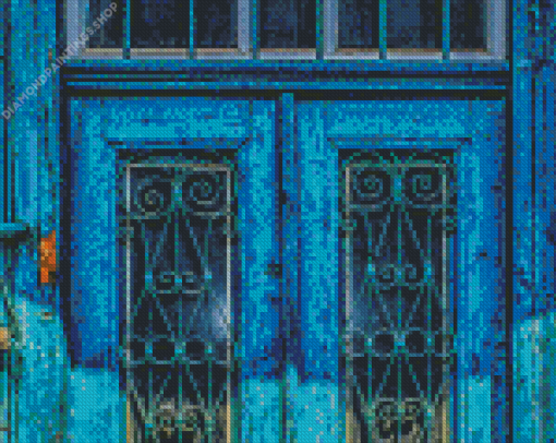 House With Old Blue Door diamond painting