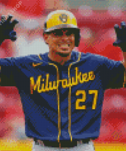 Milwaukee Brewers Baseball Player diamond painting