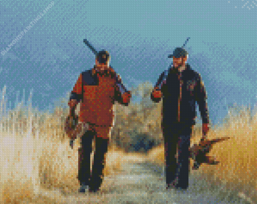 Pheasant Hunting Men diamond painting