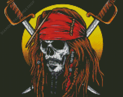 Skull Pirate Illustration diamond painting