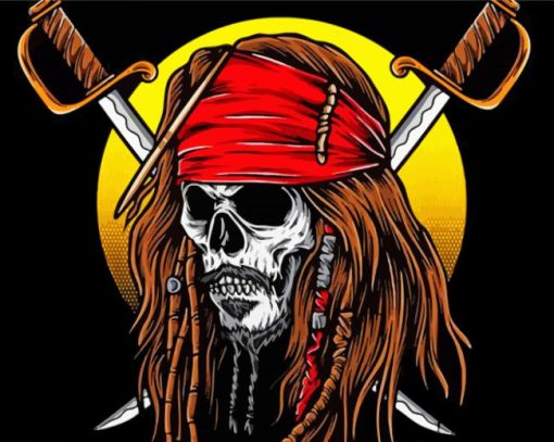 Skull Pirate Illustration diamond painting