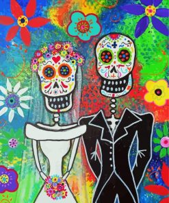 Sugar Skull Wedding Couple Art diamond painting