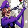 Waluigi With Flower And Gun diamond painting