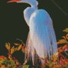 White Egret Bird Art diamond painting