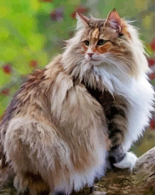 Aesthetic Norwegian Forest Cat diamond painting