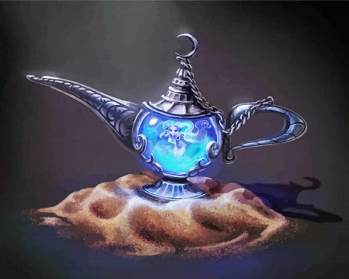 Blue Genie Lamp diamond painting