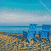 Blue Wooden Deck Chairs diamond painting