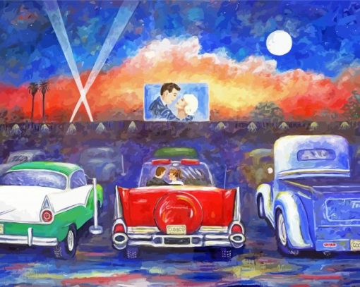 Drive In Movie Theater diamond painting