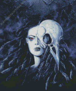 Scary Gothic Girl Skull diamond painting