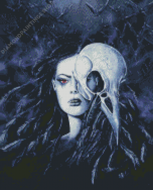 Scary Gothic Girl Skull diamond painting