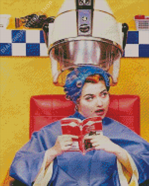 Vintage Woman At Antique Hair Salon diamond painting