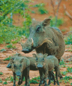 Wild Hogs Family diamond painting