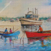 Aesthetic Boats On The Lake Diamond Paintings