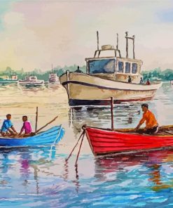 Aesthetic Boats On The Lake Diamond Paintings