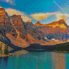 Aesthetic Mount Moraine Lake Diamond Paintings