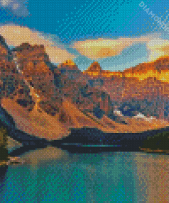 Aesthetic Mount Moraine Lake Diamond Paintings