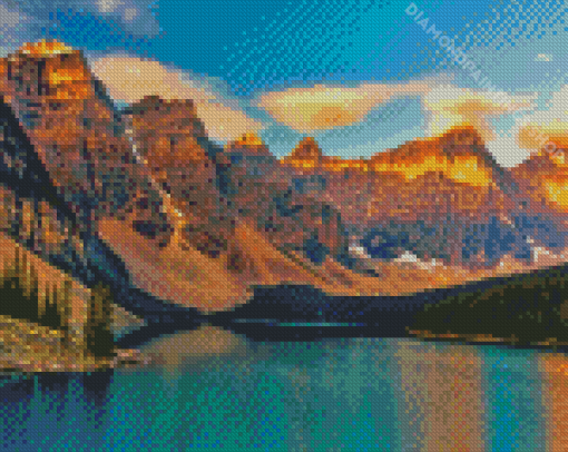 Aesthetic Mount Moraine Lake Diamond Paintings