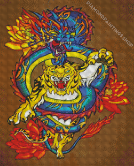 Aesthetic Tiger And Dragon Diamond Paintings