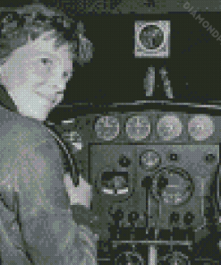 Amelia Earhart In The Plane Diamond Paintings