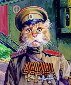 Adorable Army Cat Diamond Paintings