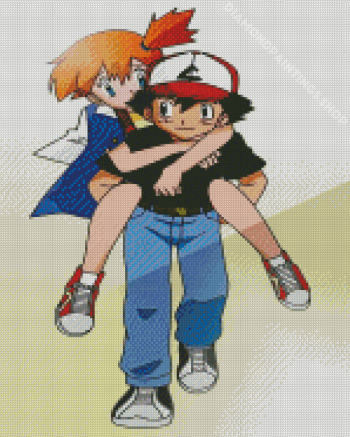 Ash And Misty Pokemon Diamond Paintings