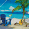 Beach Scene Blue Chair Diamond Paintings