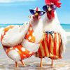 Beach Chicken Couple Diamond Paintings