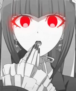 Black And White Celestia Ludenberg With Red Eyes Diamond Paintings