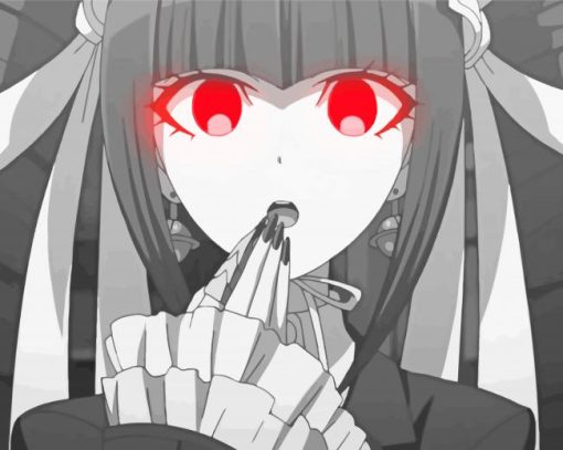 Black And White Celestia Ludenberg With Red Eyes Diamond Paintings