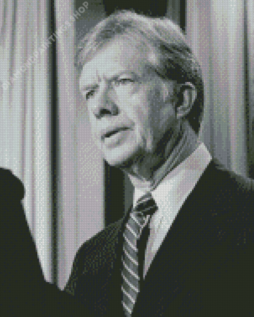 Black And White President Jimmy Carter Diamond Paintings