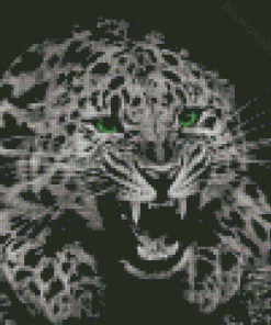 Black And White Cheetah Green Eyes Diamond Paintings