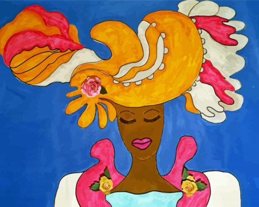 Black Woman In Hat Art Diamond Paintings