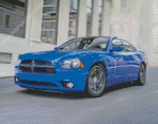 Blue 2010 Dodge Charger Car Diamond Paintings