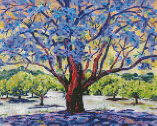 Blue Mosaic Tree Diamond Paintings