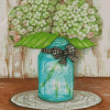 Blue Mason Jar Diamond Paintings