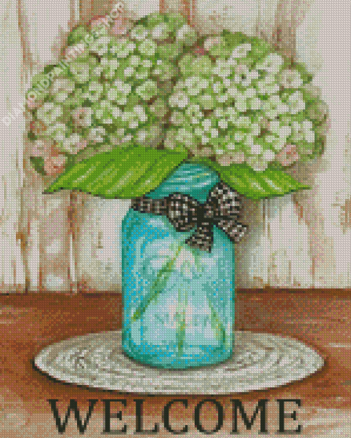 Blue Mason Jar Diamond Paintings