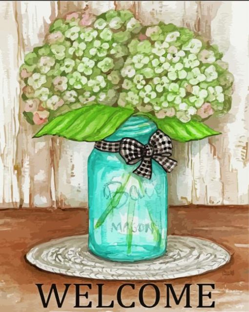 Blue Mason Jar Diamond Paintings