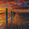 Bridge Over Water During Sunset Diamond Paintings