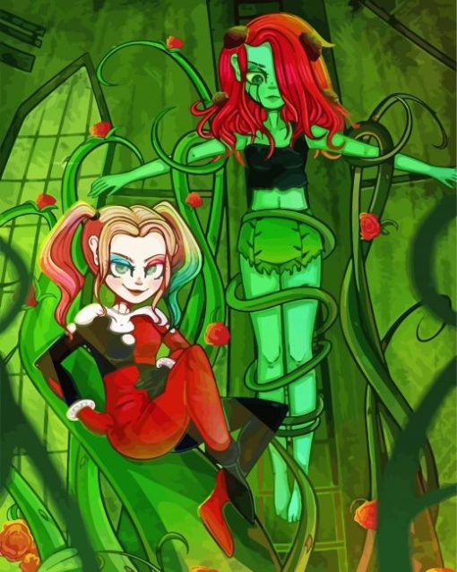 Cartoon Harley Quinn And Poison Ivy Diamond Paintings