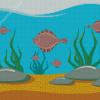 Cartoon Flounder Fish Diamond Paintings