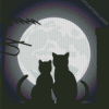 Cat Couple Silhouette Diamond Paintings